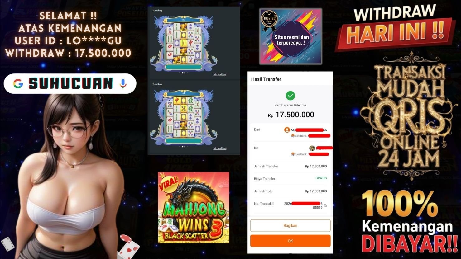 SUHUCUAN JACKPOT SLOT MAHJONG WINS 3 - BLACK SCATTER